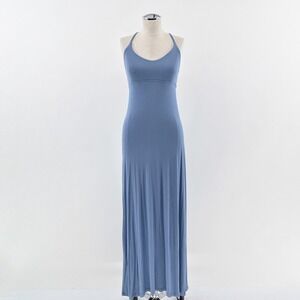 Body Glove Maxi Dress Medium‎ Blue Sleeveless Y Back Casual Rayon Blend